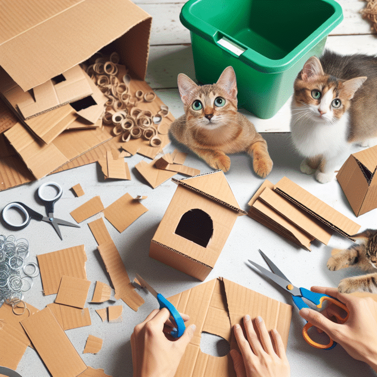 DIY recycled cardboard cat houses