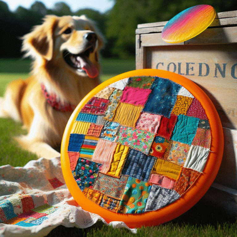 DIY frisbee for dogs made from repurposed fabric