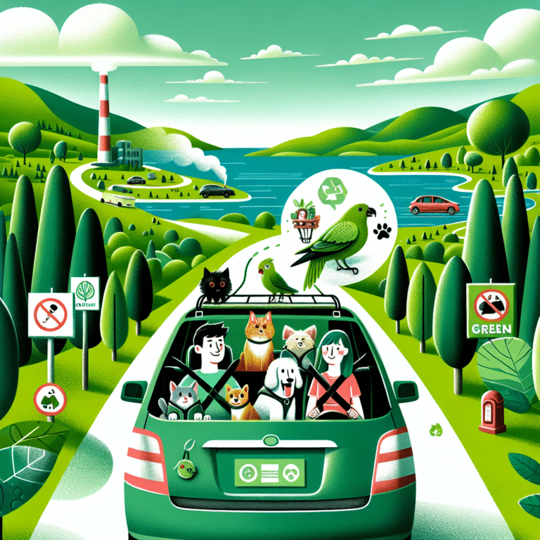 how to keep pets safe and green on long trips.